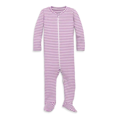 PRIMARY PRIMARY BABY ORGANIC ZIP FOOTIE IN STRIPE