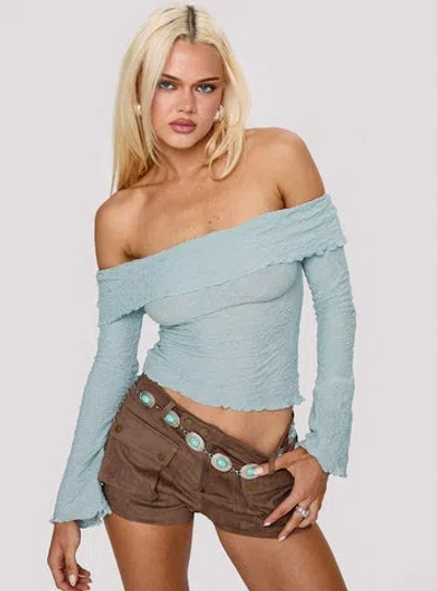 PRINCESS POLLY BACK WITH LOVE OFF SHOULDER LONG SLEEVE TOP