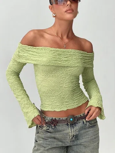PRINCESS POLLY BACK WITH LOVE OFF SHOULDER LONG SLEEVE TOP