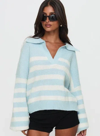 PRINCESS POLLY CAROLENA LONG SLEEVE COLLARED KNIT SWEATER