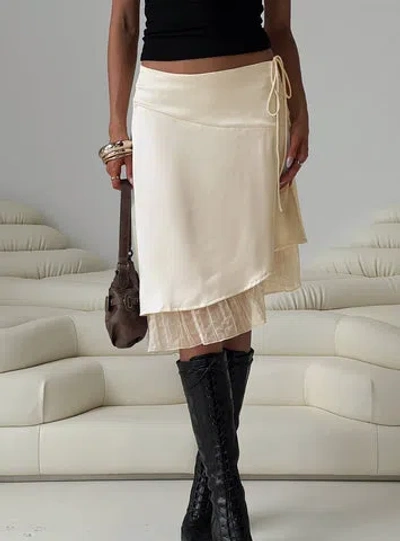 PRINCESS POLLY LOWER IMPACT ROSEMEAD SATIN MIDI SKIRT