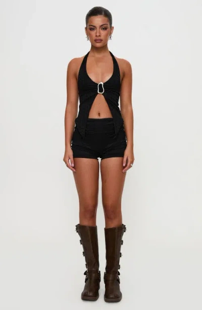 PRINCESS POLLY PRINCESS POLLY MODERNA SPLIT FRONT LACE HALTER TOP