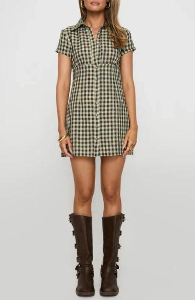 PRINCESS POLLY PRINCESS POLLY MOTLEY CHECK MINI SHIRTDRESS