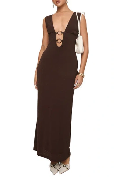 PRINCESS POLLY PRINCESS POLLY STEWARD PLUNGE NECK MAXI DRESS