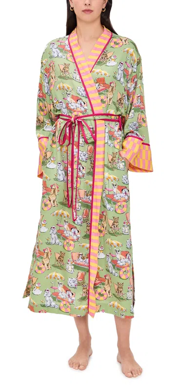 PRINTFRESH ECO SATIN ROBE PALM ROYALE POOCHES