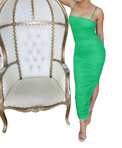 PRIVY KAIA MIDI DRESS IN KELLY GREEN