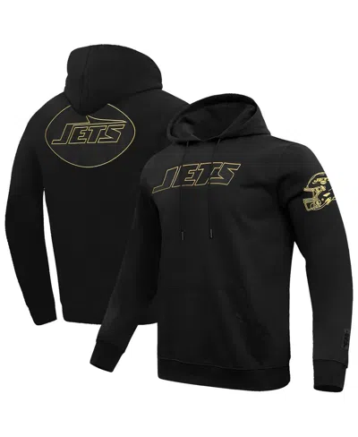 PRO STANDARD MEN'S BLACK NEW YORK JETS CLASSIC CHENILLE PULLOVER HOODIE