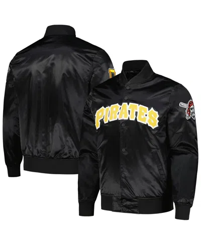 PRO STANDARD MEN'S BLACK PITTSBURGH PIRATES WORDMARK SATIN FULL-SNAP JACKET