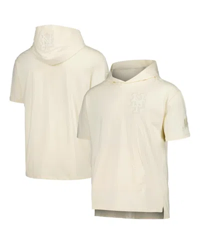 PRO STANDARD MEN'S CREAM NEW YORK METS NEUTRAL HOODIE T-SHIRT