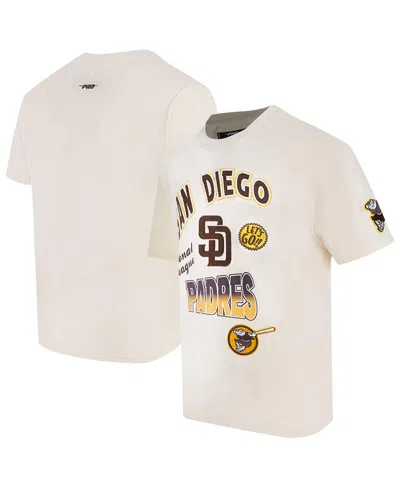 PRO STANDARD MEN'S CREAM SAN DIEGO PADRES TURN IT UP DROPPED SHOULDER T-SHIRT