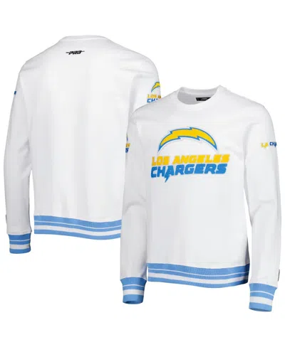 PRO STANDARD MEN'S LA CHARGERS PRO STANDARD WHITE MASH UP PULLOVER SWEATSHIRT