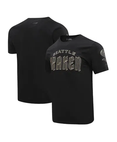PRO STANDARD MEN'S PRO STANDARD BLACK SEATTLE KRAKEN WORDMARK T-SHIRT