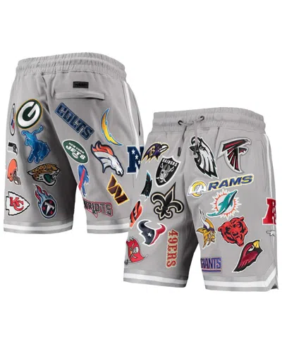 PRO STANDARD MEN'S PRO STANDARD GRAY NFL PRO LEAGUE ALLOVER SHORTS
