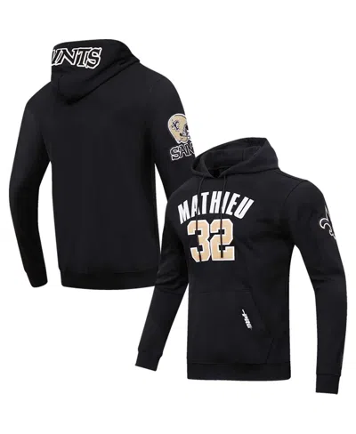 PRO STANDARD MEN'S PRO STANDARD TYRANN MATHIEU BLACK NEW ORLEANS SAINTS PLAYER NAME AND NUMBER PULLOVER HOODIE