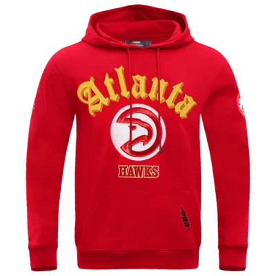 PRO STANDARD MENS PRO STANDARD HAWKS OLD ENGLISH FLC PO HOODIE