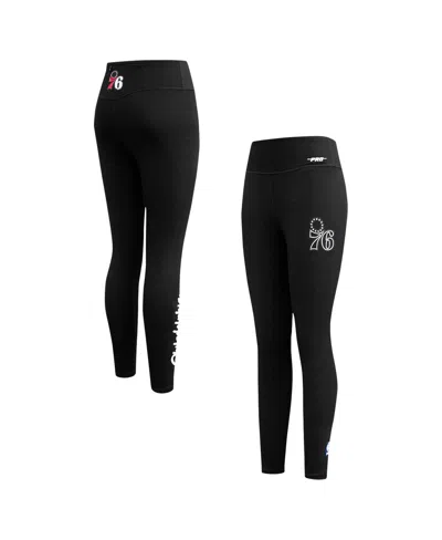 PRO STANDARD WOMEN'S BLACK PHILADELPHIA 76ERS PAINT THE CITY JERSEY LEGGINGS