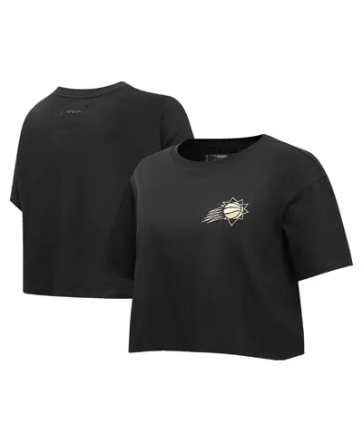 PRO STANDARD WOMEN'S PRO STANDARD BLACK PHOENIX SUNS HOLIDAY GLAM BOXY T-SHIRT