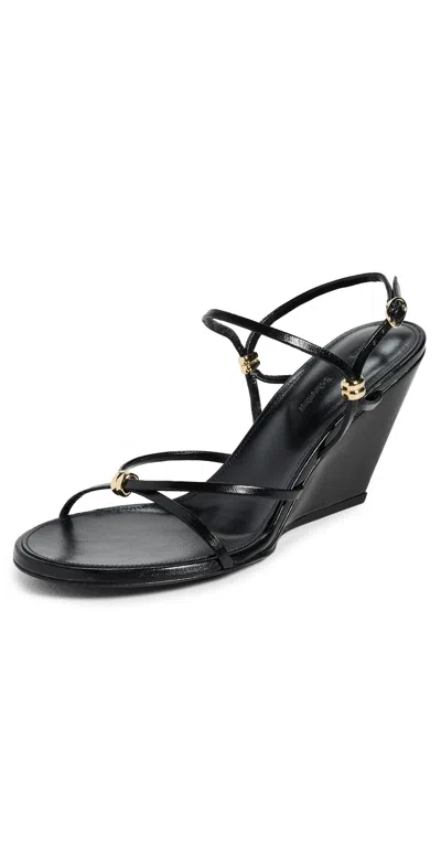 PROENZA SCHOULER COIL WEDGE SANDALS BLACK