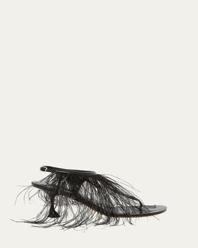 PROENZA SCHOULER TEE FEATHER THONG SANDALS