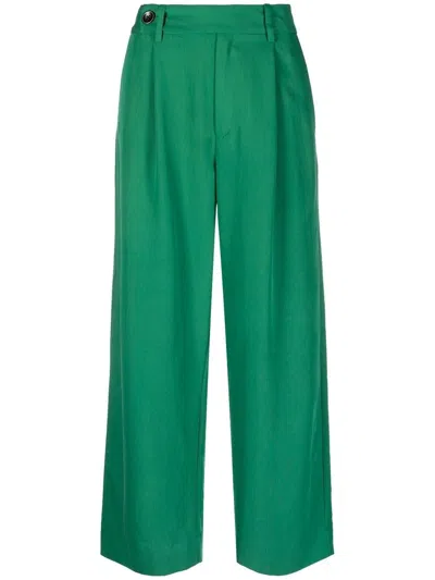 PROENZA SCHOULER WHITE LABEL DRAPEY SUITING WIDE-LEG TAILORED TROUSERS