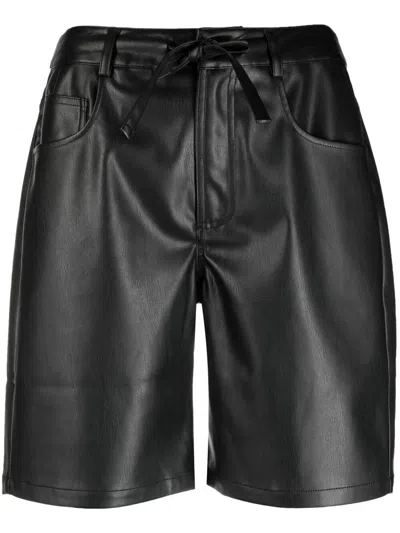 PROENZA SCHOULER WHITE LABEL FAUX LEATHER MID-LENGTH SHORTS