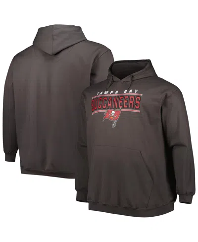 PROFILE MEN'S CHARCOAL TAMPA BAY BUCCANEERS BIG AND TALL LOGO PULLOVER HOODIE