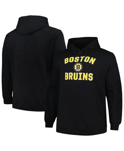 PROFILE MEN'S PROFILE BLACK BOSTON BRUINS BIG AND TALL ARCH OVER LOGO PULLOVER HOODIE