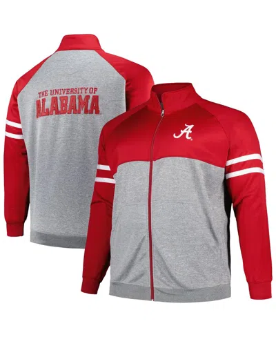 PROFILE MEN'S PROFILE CRIMSON ALABAMA CRIMSON TIDE BIG AND TALL FLEECE FULL-ZIP JACKET