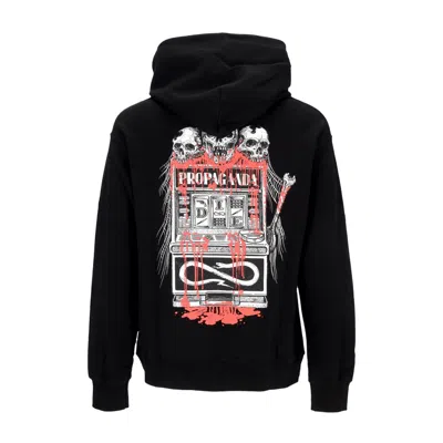 PROPAGANDA MEN'S LIGHTWEIGHT HOODED SWEATSHIRT ADDICT HOODIE BLACK
