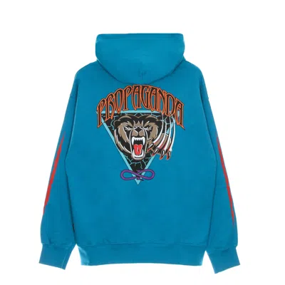 PROPAGANDA MEN'S LIGHTWEIGHT HOODED SWEATSHIRT GRIZZLY HOODIE TURQUOISE