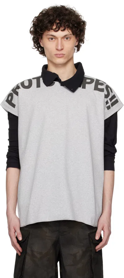 PROTOTYPES GRAY WAFFLE MUSCLE T-SHIRT
