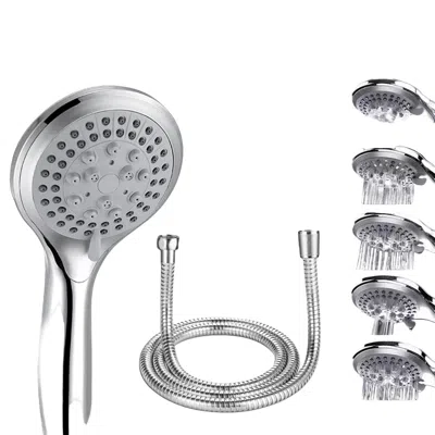 PROXXI HIGH PRESSURE SHOWER HEAD 5 SETTINGS HANDHELD SHOWER HEADS SPRAY WITH 5 FT HOSE