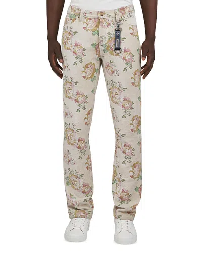 PRPS PRIM ROSE FLORAL PATTERN SLIM STRAIGHT FIT PANTS