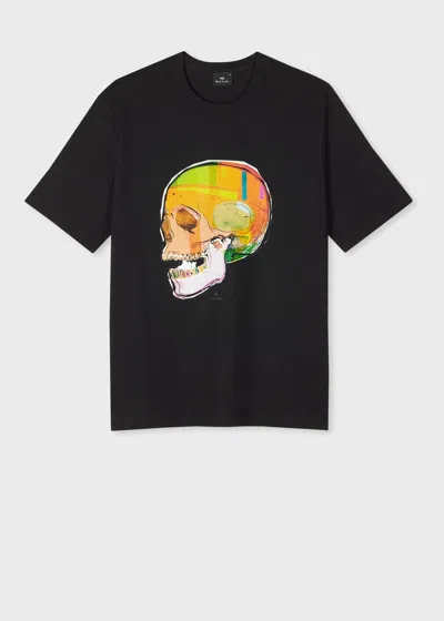 PS BY PAUL SMITH BLACK 'SKULL SKETCH' PRINT T-SHIRT