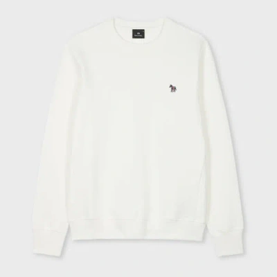 PS BY PAUL SMITH ECRU ORGANIC COTTON ZEBRA LOGO SWEATSHIRT WHITE