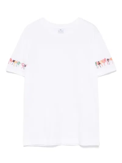 PS BY PAUL SMITH FLORAL-EMBROIDERED T-SHIRT