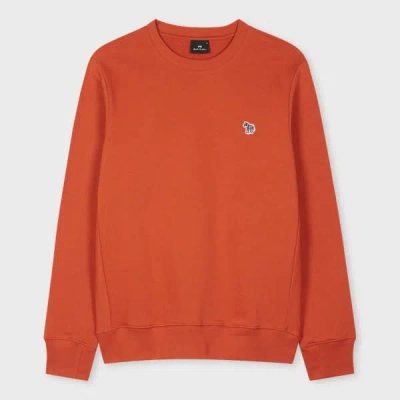 PS BY PAUL SMITH RUST ORANGE ORGANIC COTTON ZEBRA LOGO SWEATSHIRT