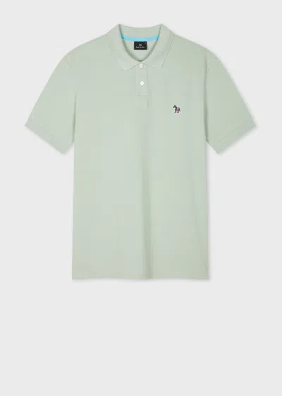 PS BY PAUL SMITH SAGE GREEN ORGANIC COTTON ZEBRA POLO SHIRT
