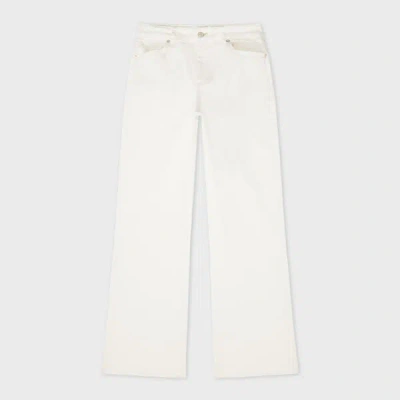 PS BY PAUL SMITH WOMEN'S CREAM WIDE LEG JEANS WHITE