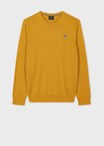 PS BY PAUL SMITH YELLOW OCHRE ORGANIC COTTON ZEBRA LOGO SWEATER
