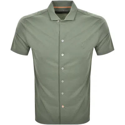 PSYCHO BUNNY PSYCHO BUNNY BRYAN CAMP COLLAR SHIRT GREEN