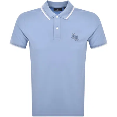 PSYCHO BUNNY PSYCHO BUNNY ELLIOT PIQUE POLO T SHIRT BLUE