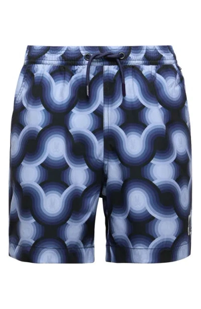 PSYCHO BUNNY PSYCHO BUNNY KIDS' PAROS PRINTED SWIM TRUNKS