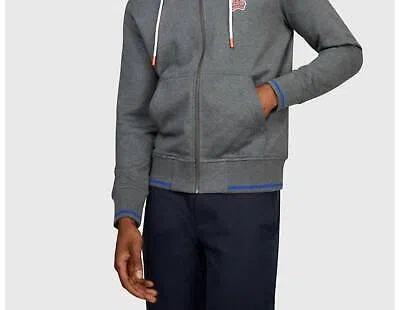 PSYCHO BUNNY PSYCHO BUNNY MEN'S BAYLES CHAIN STITCH HOODIE IN HEATHER STORM - SIZE XS