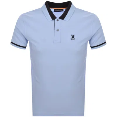 PSYCHO BUNNY PSYCHO BUNNY NEWMAN PIQUE POLO T SHIRT BLUE