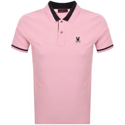 PSYCHO BUNNY PSYCHO BUNNY NEWMAN PIQUE POLO T SHIRT PINK