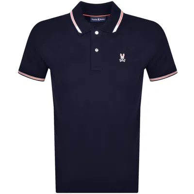 PSYCHO BUNNY PSYCHO BUNNY STIRLING PIQUE POLO T SHIRT NAVY