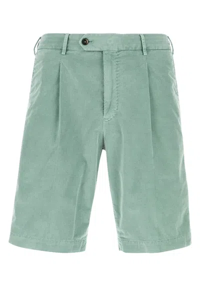 PT TORINO BERMUDA IN VELLUTO A COSTE STRETCH VERDE CHIARO  UOMO
