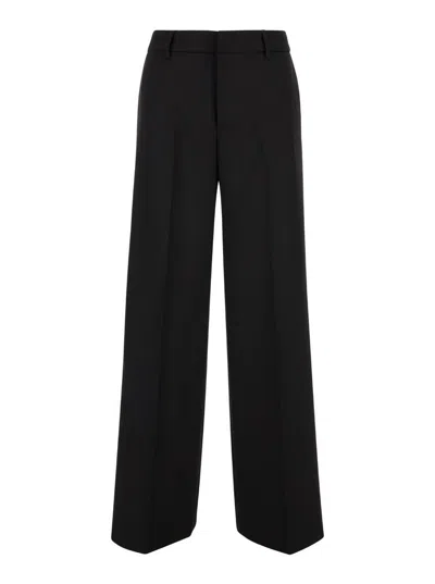 PT TORINO TAILORED 'LORENZA' HIGH WAISTED BLACK TROUSERS IN TECHNICAL FABRIC WOMAN