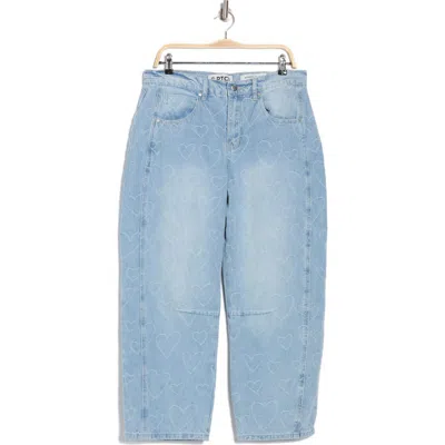 PTCL PTCL HEART JACQUARD BARREL LEG JEANS